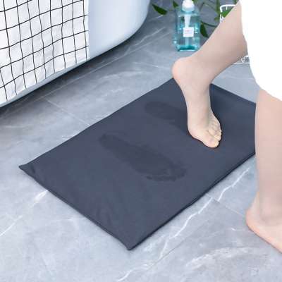 Water Absorbent Instant Drying 100% Natural Diatomite Soft Bath Mat for Bathroom